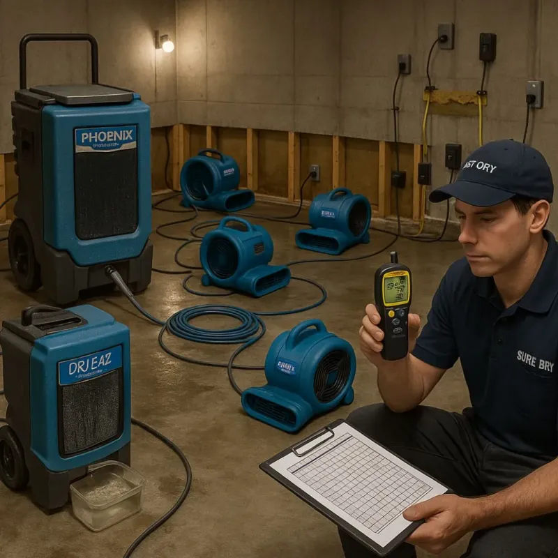 Structural Drying and Dehumidification process in Midland Park, NJ